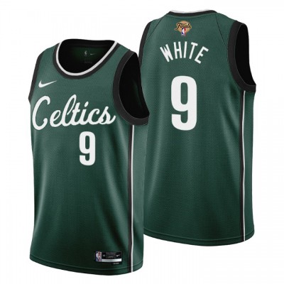 Nike Boston Celtics #9 Derrick White Youth 2022 NBA Finals City Edition Jersey - Cherry Blossom Green